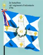 Drapeau du 2e bataillon du 41e régiment d'infanterie de ligne de 1791 à 1793