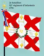 Drapeau du 2e bataillon du 52e régiment d'infanterie de ligne de 1791 à 1793