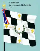 Drapeau du 2e bataillon du 6e régiment d'infanterie de ligne de 1791 à 1793