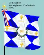 Drapeau du 2e bataillon du 83e régiment d'infanterie ci-devant Foix de 1791 à 1793