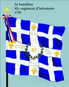 Drapeau du 2e bataillon du 87e régiment d'infanterie de ligne de 1791 à 1793