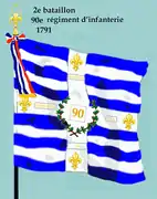 Drapeau du 2e bataillon du 90e régiment d'infanterie de ligne de 1791 à 1793