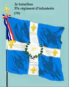 Drapeau du 2e bataillon du 37e régiment d'infanterie de ligne de 1791 à 1793