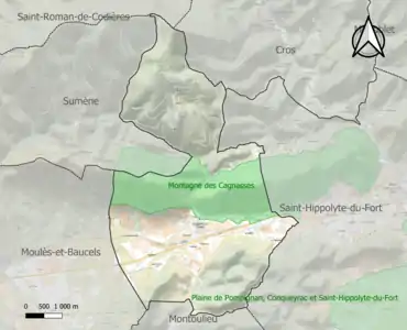 Carte de la ZNIEFF de type 1 sur la commune.