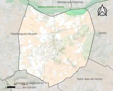 Carte de la ZNIEFF de type 1 sur la commune.