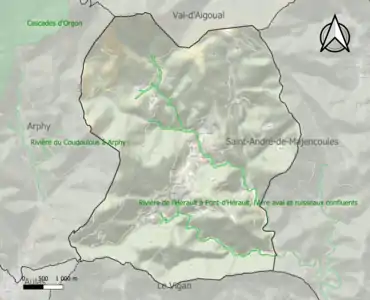 Carte de la ZNIEFF de type 1 sur la commune.