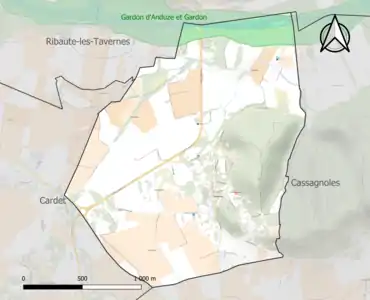 Carte de la ZNIEFF de type 1 sur la commune.