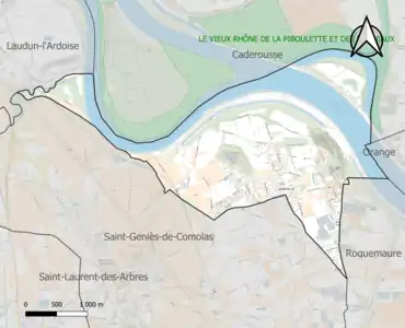 Carte de la ZNIEFF de type 1 sur la commune.