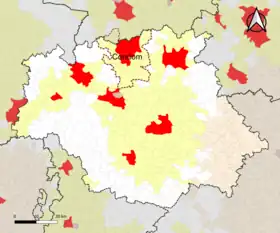 Localisation de l'aire d'attraction de Condom dans le département du Gers.