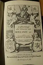 Page de titre des Comtes de Hollande, gravure (publiée en 1663)