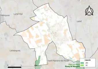 Sites Natura 2000 sur le territoire communal.