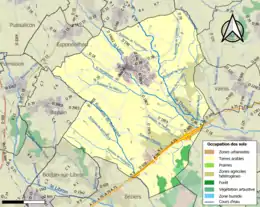 Carte en couleurs présentant l'occupation des sols