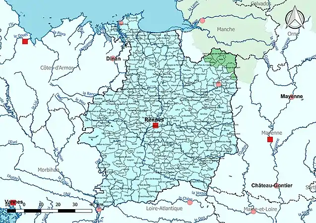 L'Ille-et-Vilaine est quasi en totalité dans le bassin DCE Loire-Bretagne.
