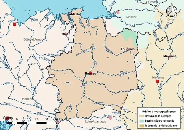 L'Ille-et-Vilaine est dans une seule région hydrographique.