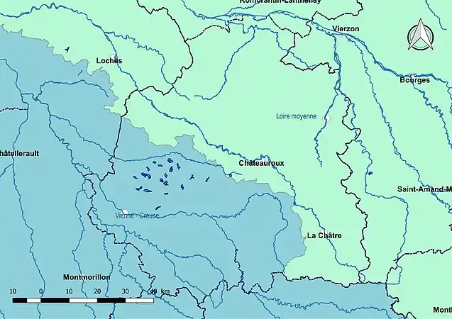 L'Indre est découpé en deux sous-bassins.