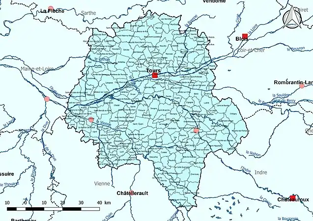 L'Indre-et-Loire est entièrement dans le bassin DCE Loire-Bretagne.