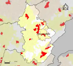 Localisation de l'aire d'attraction de Champagnole dans le département du Jura.