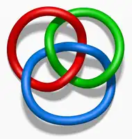 Représenter un nœud borroméen en 3D implique une déformation de ses cercles.
