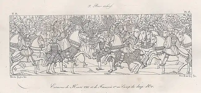 3e bas-relief. Entrevue de Henri VIII et de François Ier au Camp du drap d'Or.