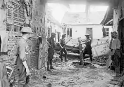 Morlancourt, 29 mai 1918, une batterie de mortier britannique.