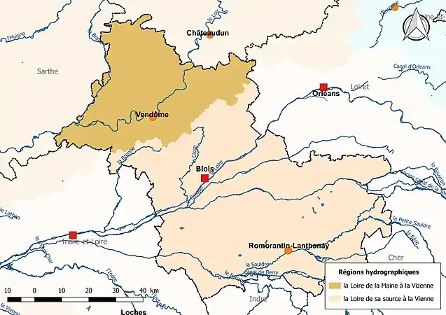 Le Loir-et-Cher est partagé en deux régions hydrographiques.