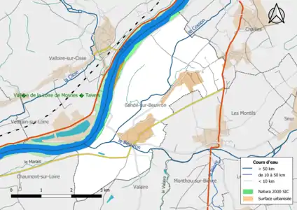 Carte du site Natura 2000 de type SIC localisée sur la commune.