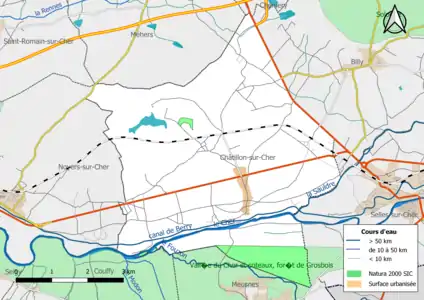 Carte de la zone Natura 2000 de type SIC localisée sur la commune.