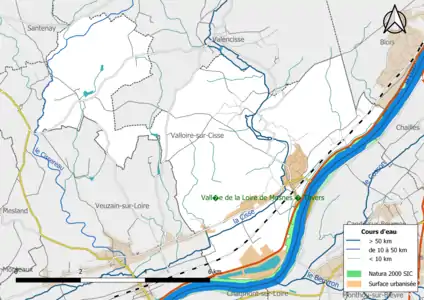 Carte de la zone Natura 2000 de type SIC localisée sur la commune.