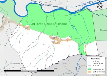 Carte du site Natura 2000 de type SIC localisée sur la commune.