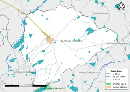 Localisation de la ZNIEFF de type 1 localisée sur la commune.