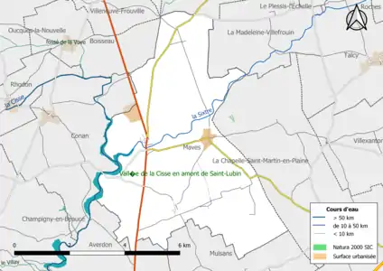 Carte de la zone Natura 2000 de type SIC localisée sur la commune.