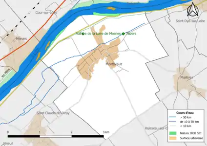 Carte de la zone Natura 2000 de type SIC localisée sur la commune.