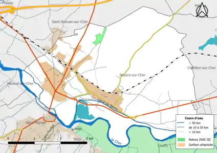 Carte du site Natura 2000 de type SIC localisée sur la commune.