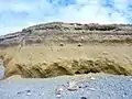 Plage suspendue (cordon de galets fossilisé) près de Keristenvet.