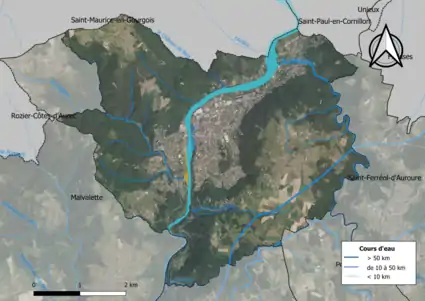 Vue aérienne du territoire communal.