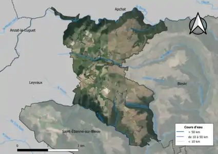 Vue aérienne du territoire communal.