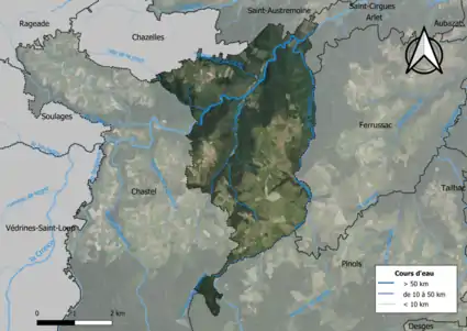 Vue aérienne du territoire communal.