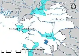 Territoires à risques importants d'inondation (TRI) dans la Loire-Atlantique.