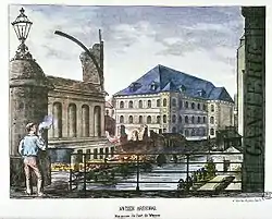 Lithographie d'un canal.