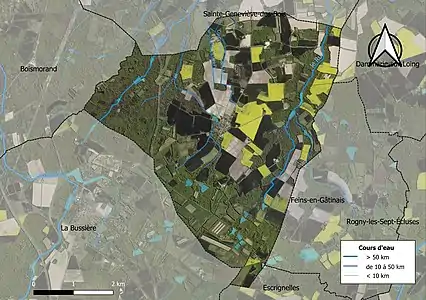 Carte orthophotogrammétrique de la commune.