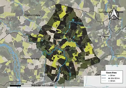 Carte orthophotogrammétrique de la commune.