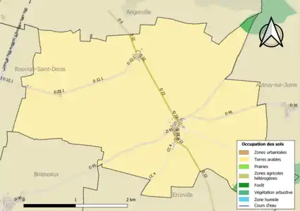 Carte des infrastructures et de l'occupation des sols en 2018 (CLC) de la commune.