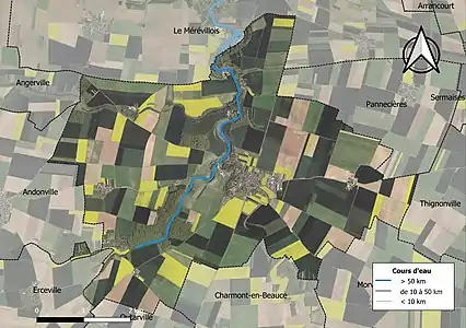 Carte orthophotographique de la commune en 2016.