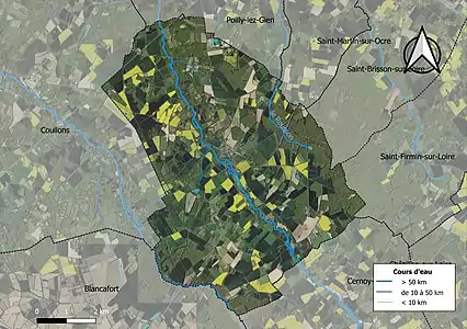 Carte orthophotographique de la commune en 2016.