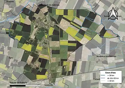 Carte orthophotographique de la commune en 2016.