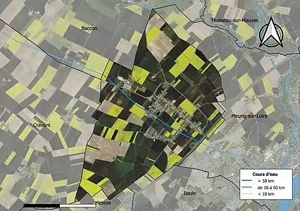 Carte orthophotographique de la commune en 2016.