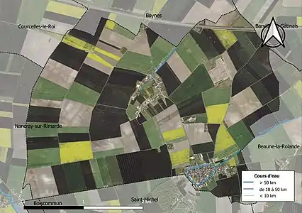 Carte orthophotographique de la commune en 2016.