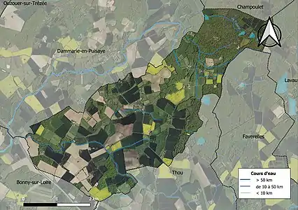 Carte orthophotographique de la commune en 2016.