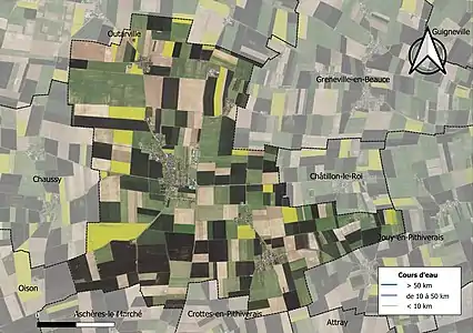 Carte orthophotographique de la commune en 2016.