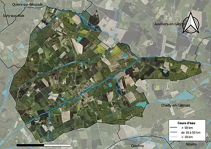 Carte orthophotographique de la commune en 2016.